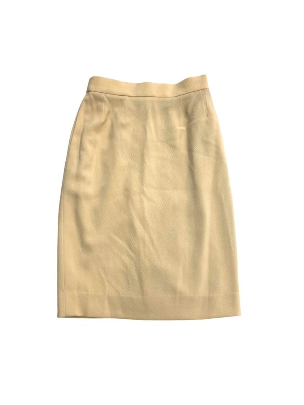 Hermes Wool Tight Skirt Knee Length Vintage Tag Beige 38